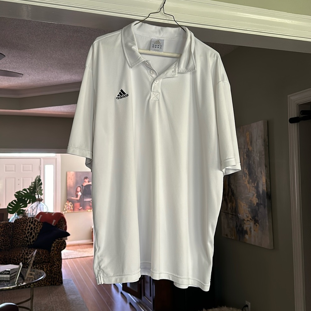 Adidas men’s white polo